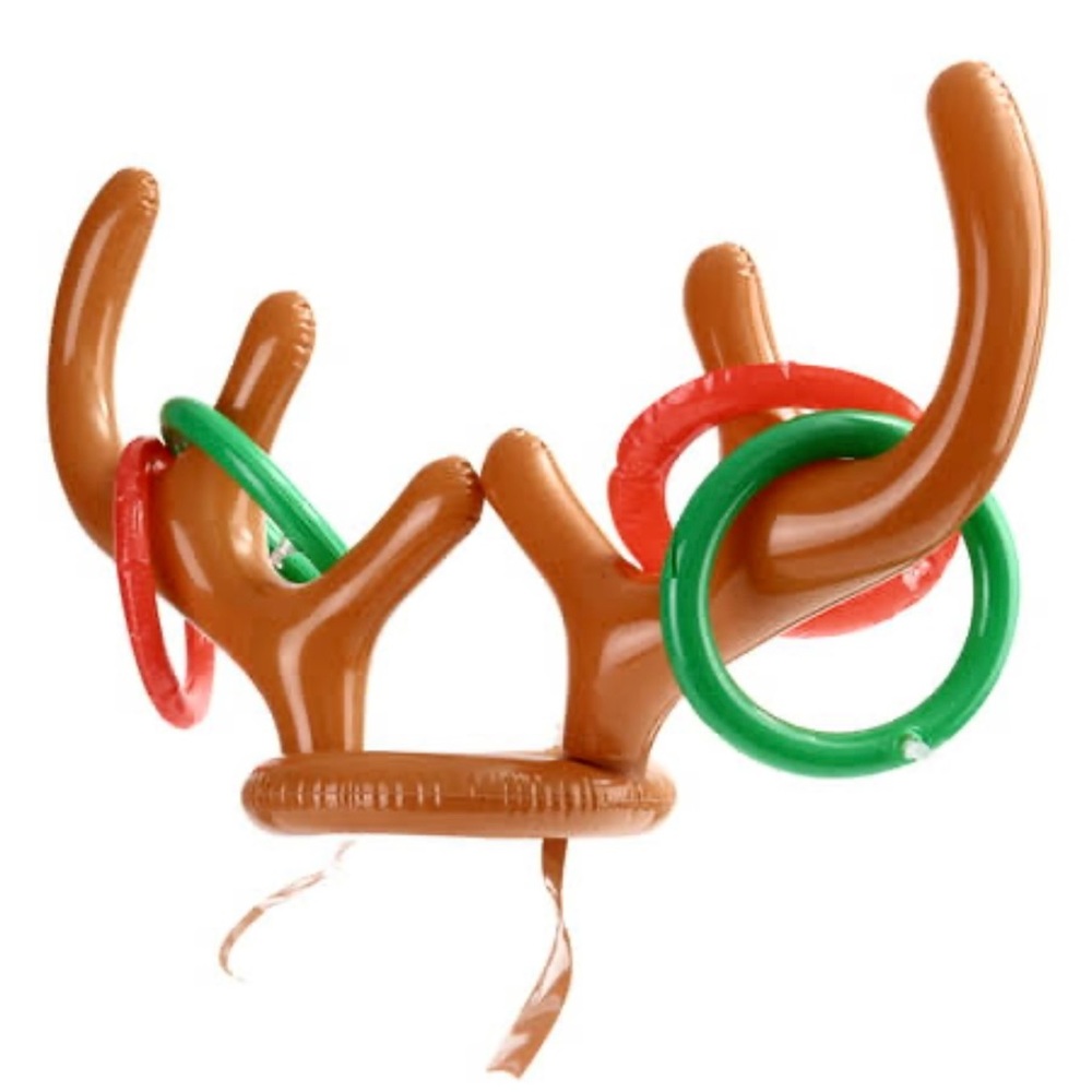 🎄 3 Pack Antler Ring Toss Game Inflatable Reindeer Christmas 19pc